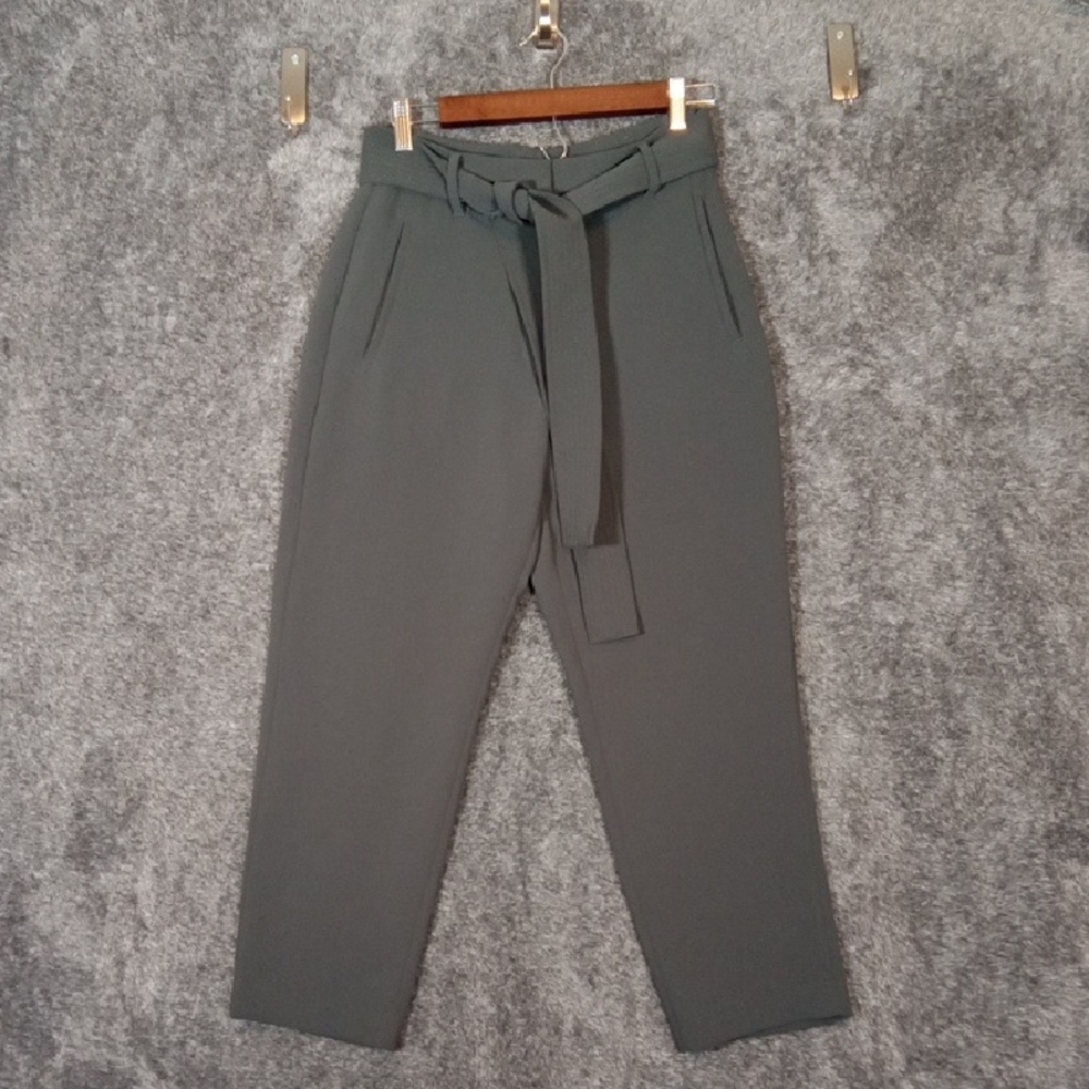 Wilfred Aritzia Crepe Tie Front Trousers Gray Busines Office Womens 4